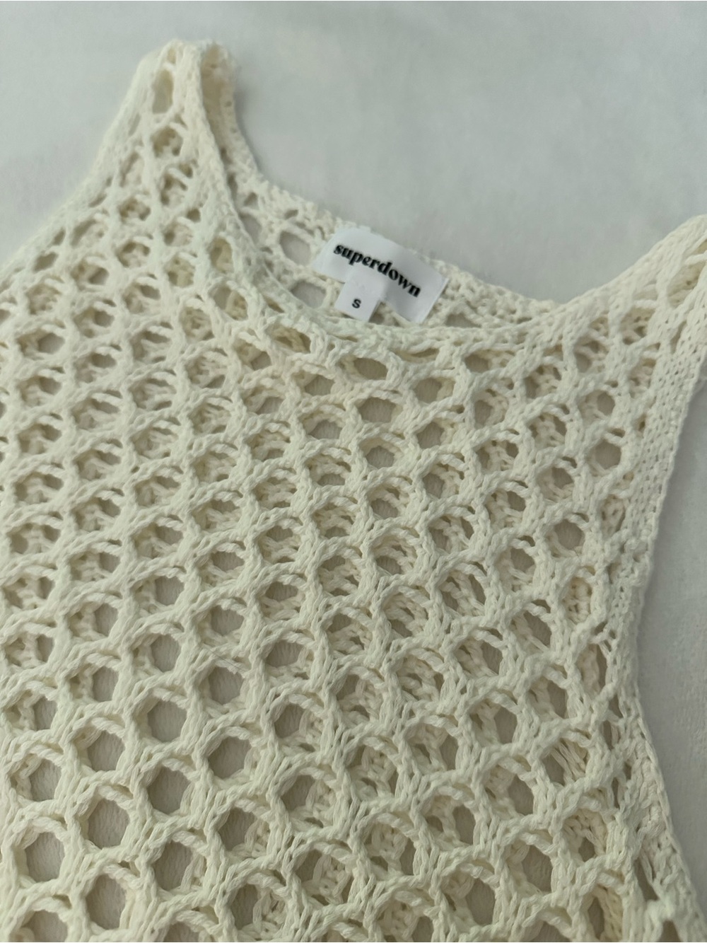 NWOT Superdown Bri White Crochet Dress Swim Coverup Small S - Picture 6 of 8